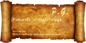 Pakurár Györgyi névjegykártya